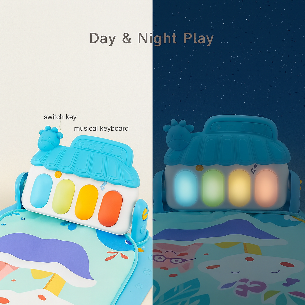 Baby Musical Activity Gym – Piano Play Mat with Lights for Newborn Development
