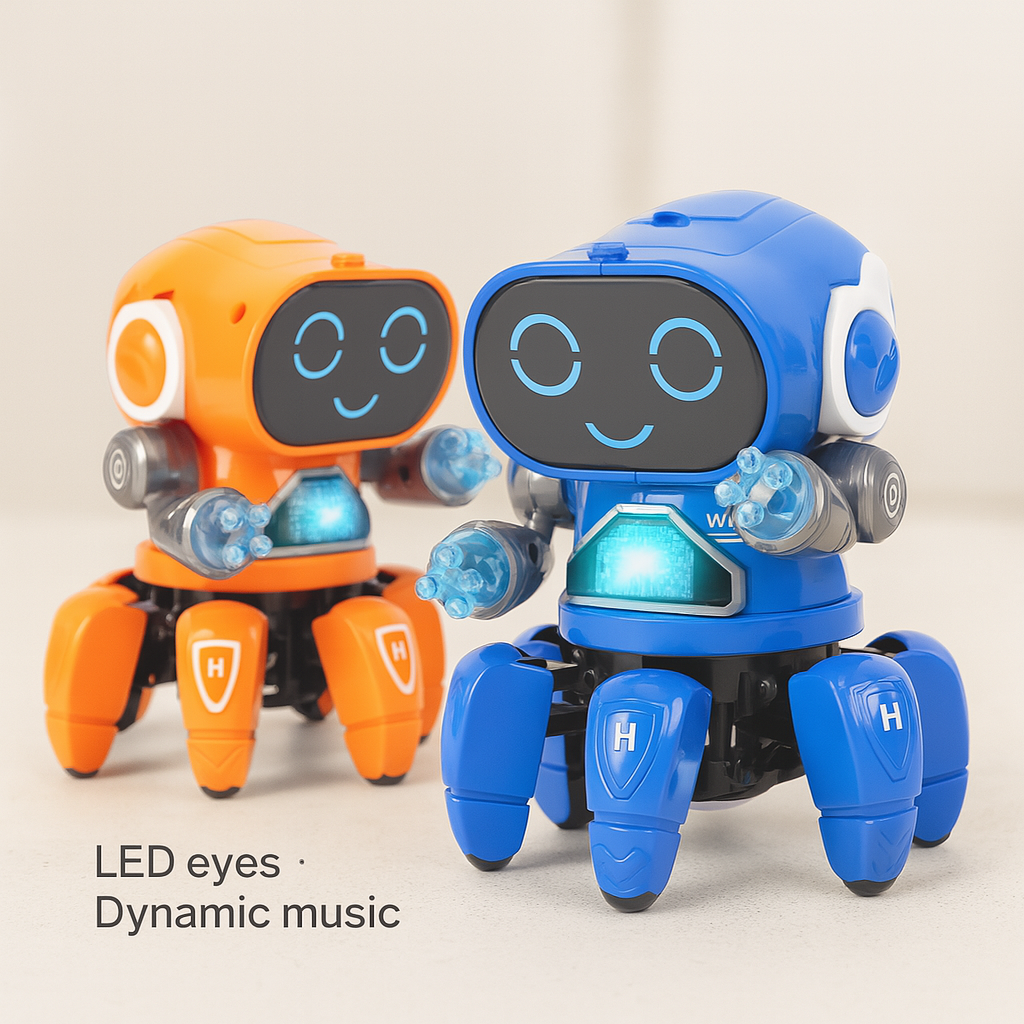 Kids Dance Octopus Robot – 6-Claw LED Music Toy for Boys and Girls (Ages 3–6)