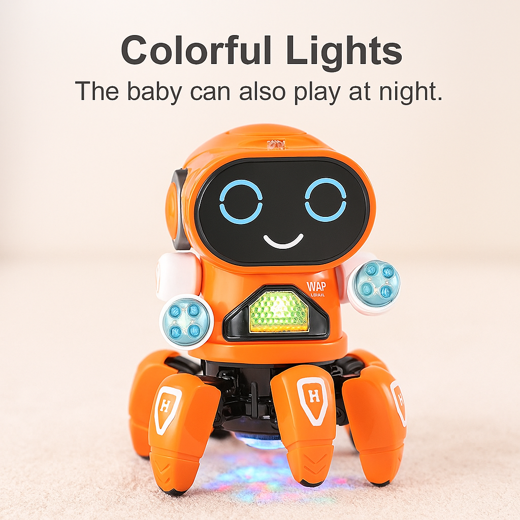 Kids Dance Octopus Robot – 6-Claw LED Music Toy for Boys and Girls (Ages 3–6)
