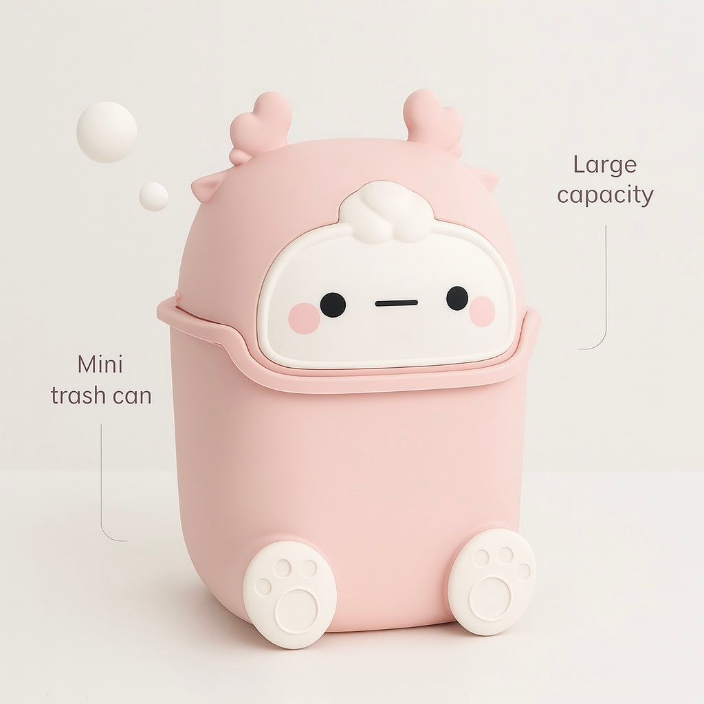 Mini Trash Can – Cute Rubbish Bin for Home, Office, Baby & Kids Room