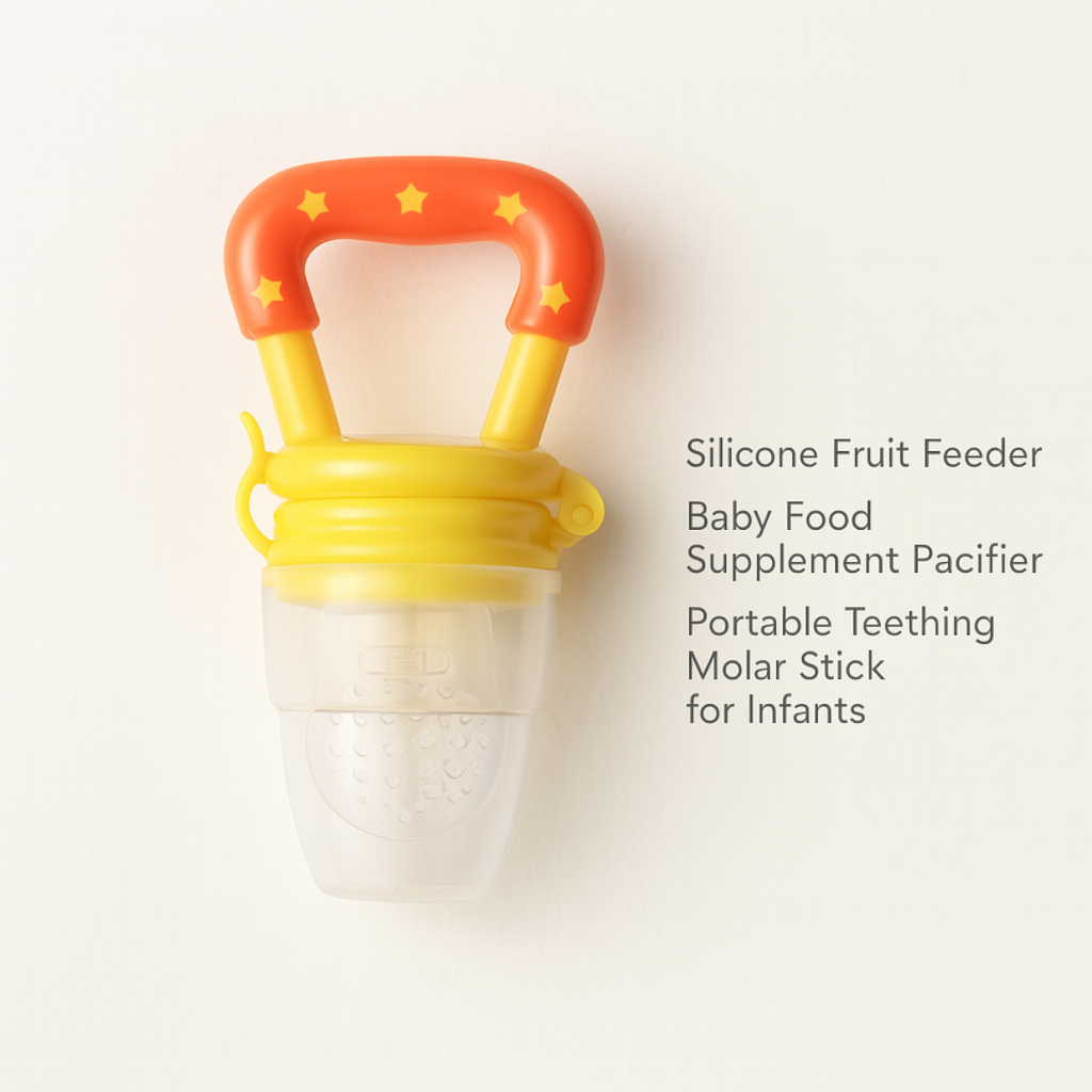 Silicone Fruit Feeder – Baby Food Supplement Pacifier | Portable Teething Molar Stick for Infants