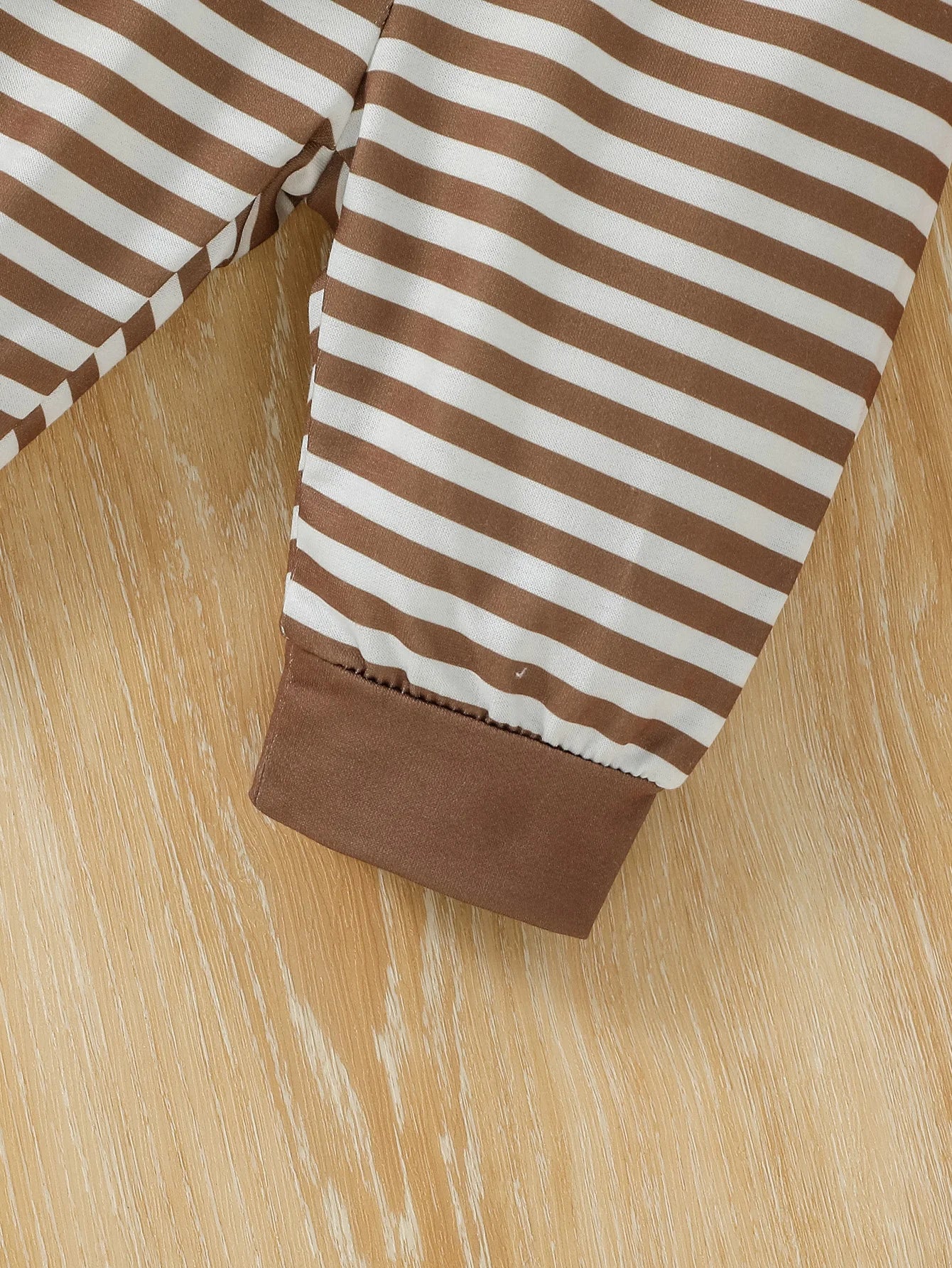 Baby Boy Winter Plush Hooded Coat & Striped Pants Set – 2PC Outfit for Newborn to 6M