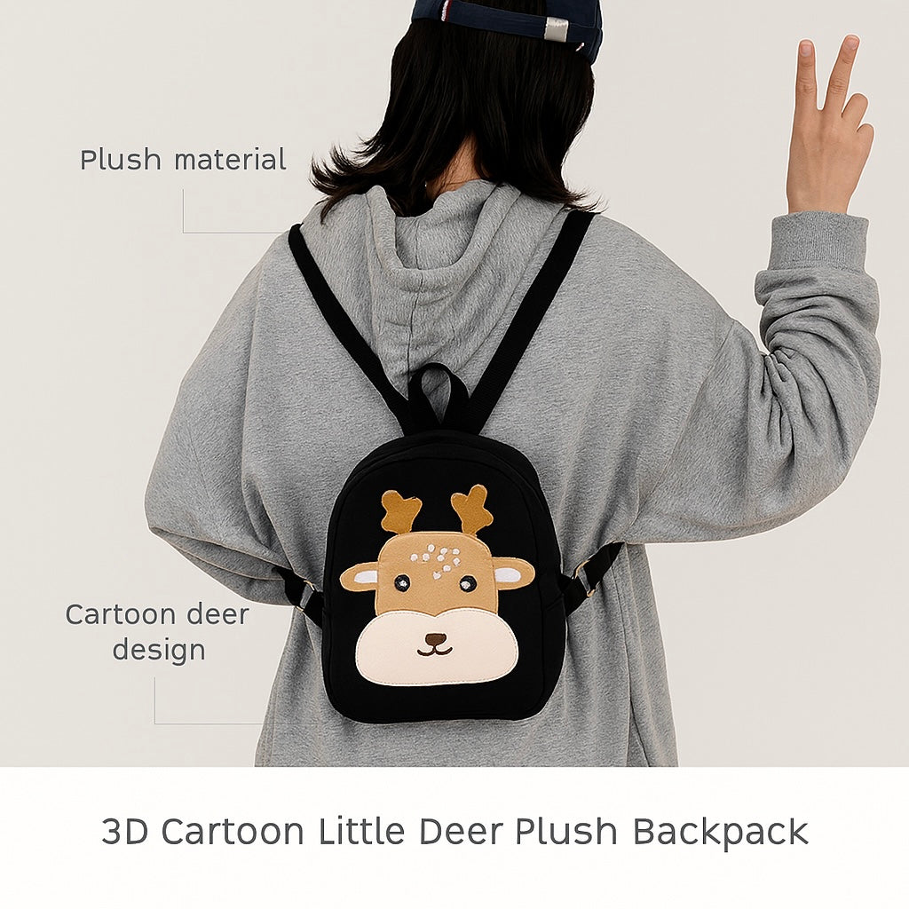 3D Cartoon Little Bear Plush Kids Backpack – Cute Mini School Bag for Toddlers