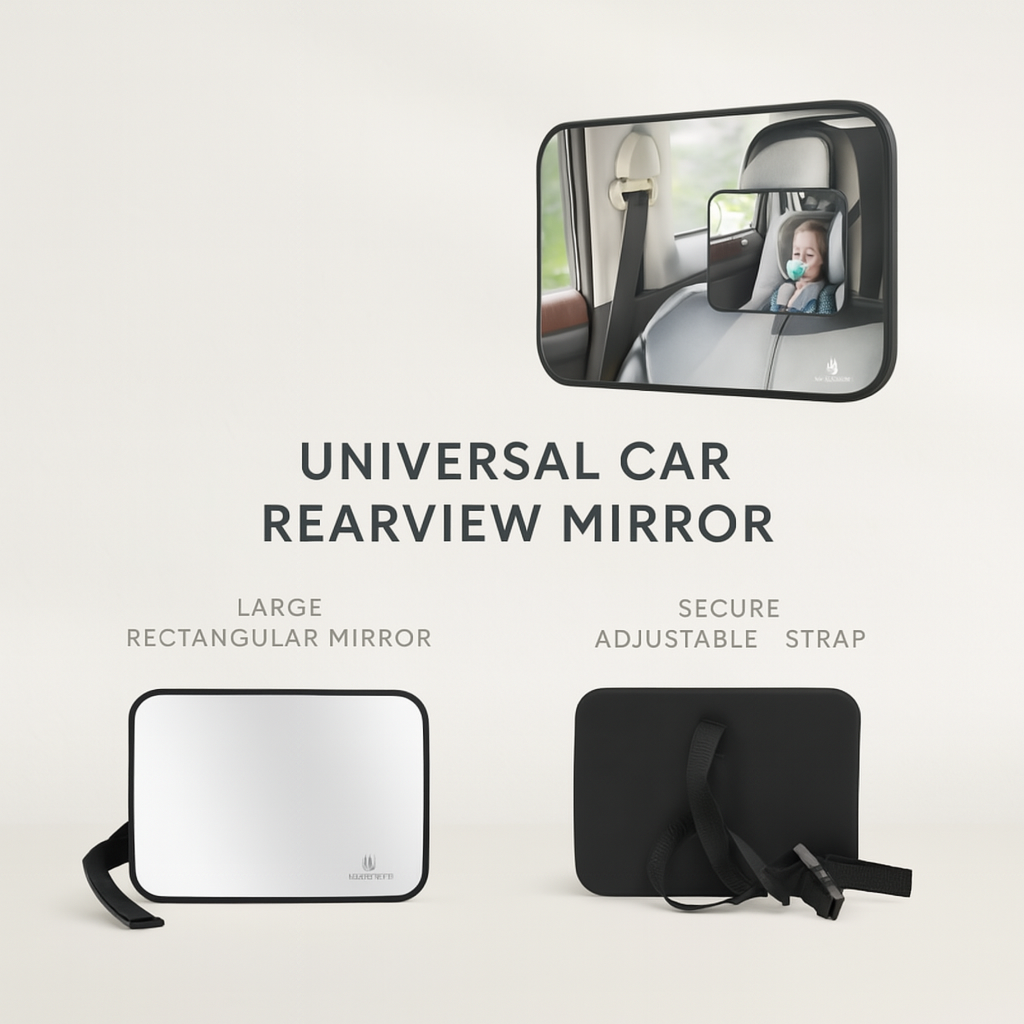 Universal Car Rearview Mirror for Baby Safety – Adjustable Headrest Backseat Monitor for Driving with Infants