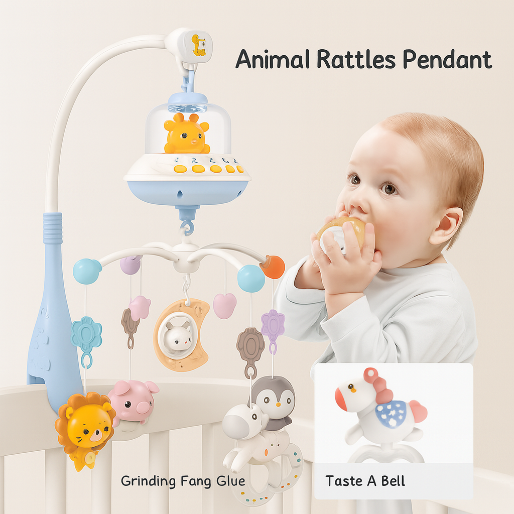 Musical Baby Crib Mobile – Light Projection & Remote-Control Toy for Newborns