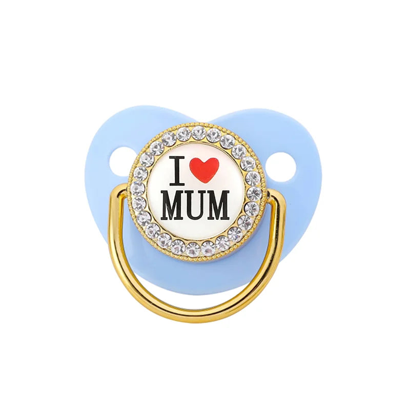Baby Pacifier – BPA-Free Silicone Dummy with I Love Mum/Dad Design