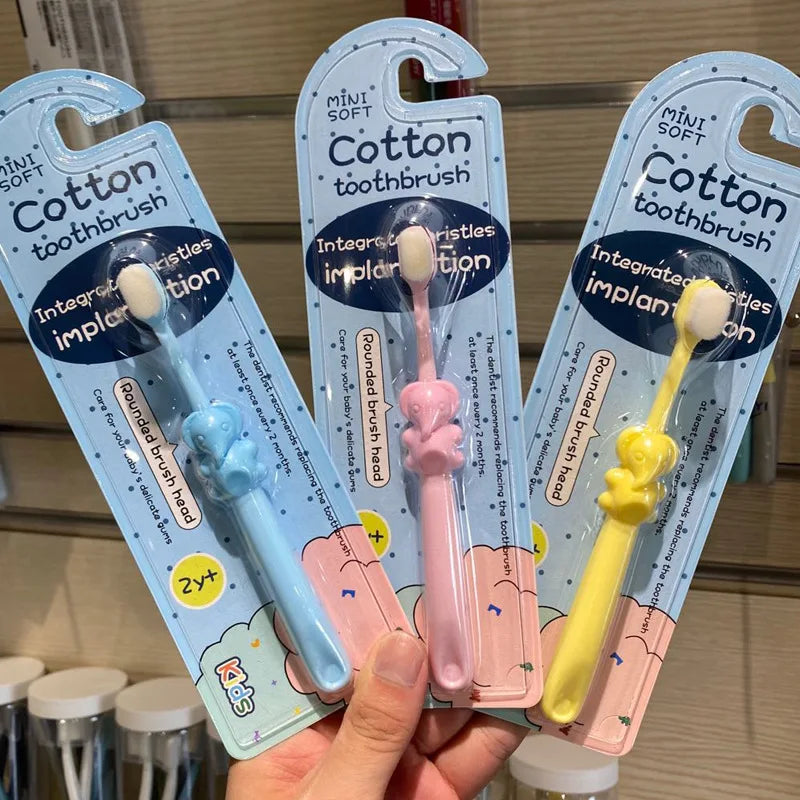 0–3 Years Cartoon Soft Toothbrush for Children – Gentle Oral Care with Cute Animal Handle