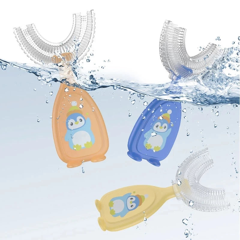 360° U-Shaped Baby Toothbrush – Soft Silicone Oral Care for Infants & Toddlers