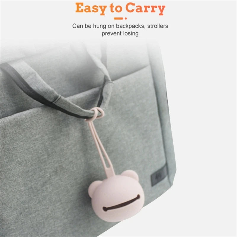 Bear Shaped Silicone Pacifier Case – Dustproof Soother Storage Bag for Babies and Toddlers