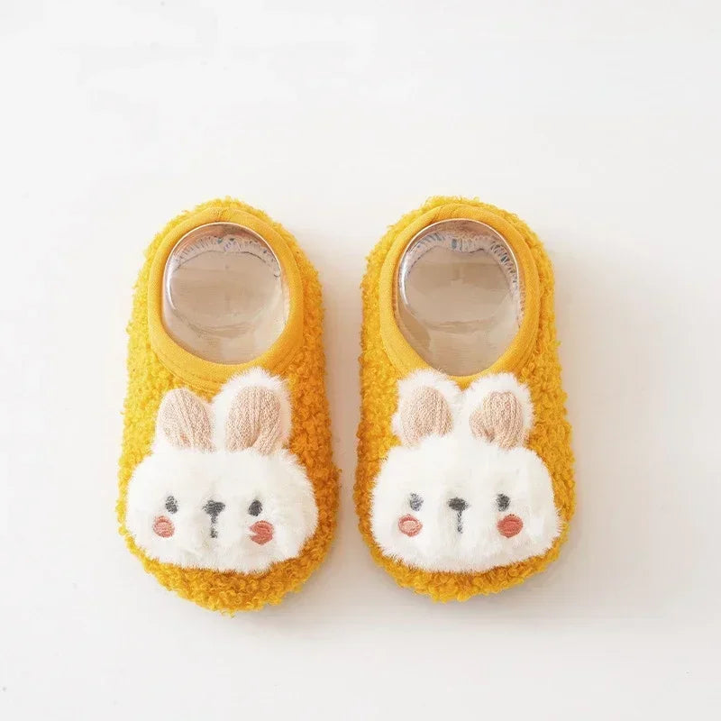 Winter Warm Baby Slippers – Soft Plush Indoor Floor Shoes with Anti-slip Sole for Toddlers