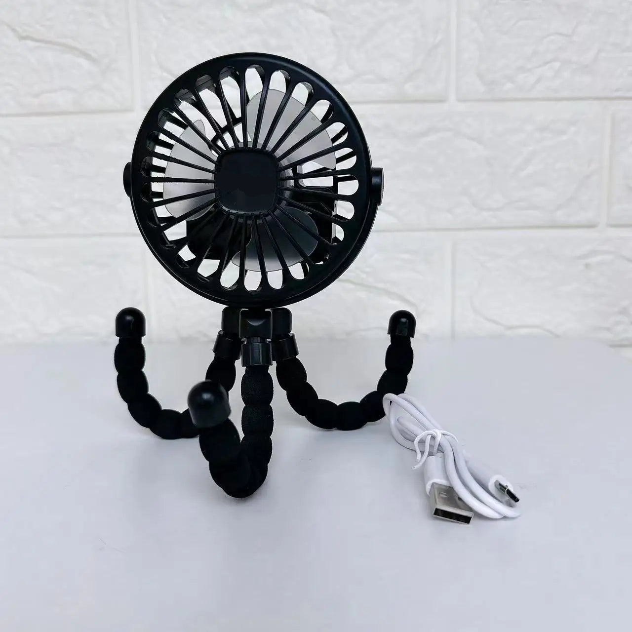 Multifunctional USB Mini Octopus Fan with Phone Holder – Portable Stroller & Travel Cooling Fan for Kids