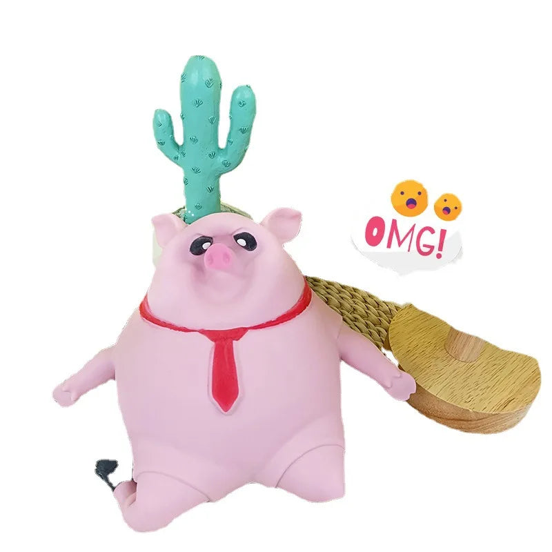 Cute Pink Pig Squeeze Toy – Stress Relief Animal Doll for Kids