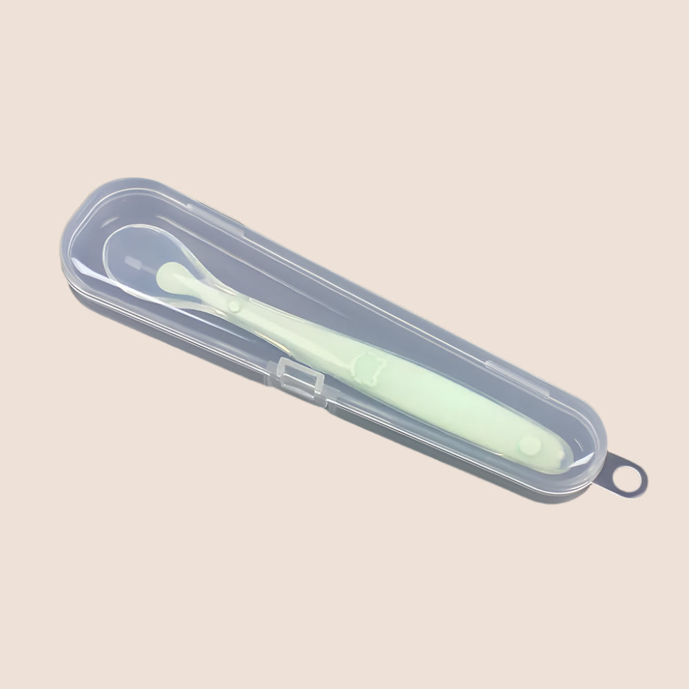 Baby Silicone Feeding Spoon – Soft Training Tableware with Storage Box