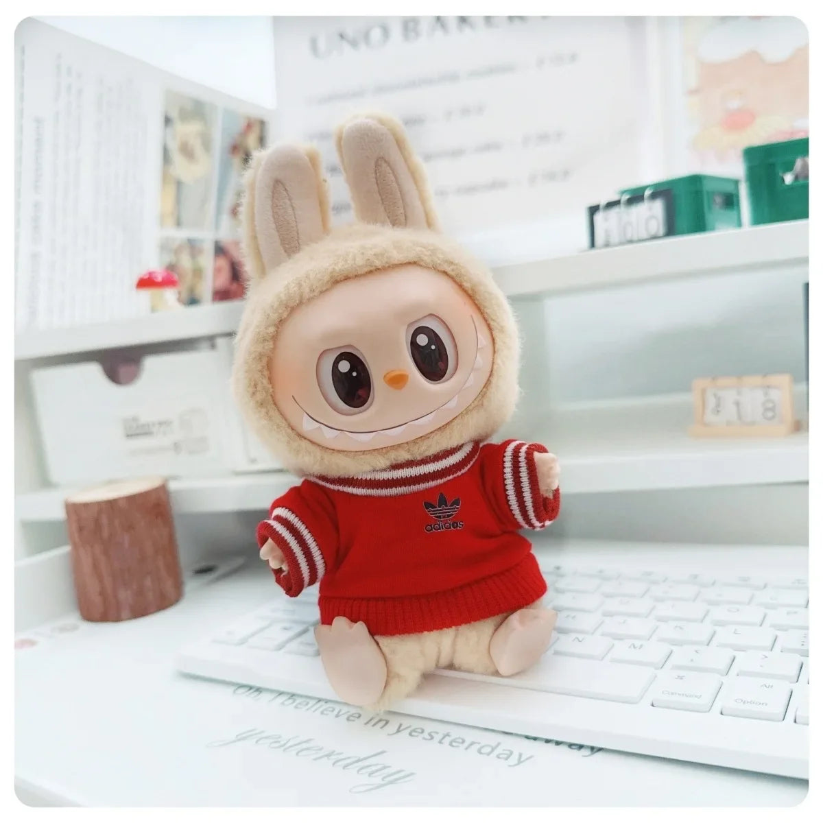 Labubu V1/V2/V3 Doll Clothing Set – Trendy Korean Hoodie & Pants Outfit 15–17cm Dolls