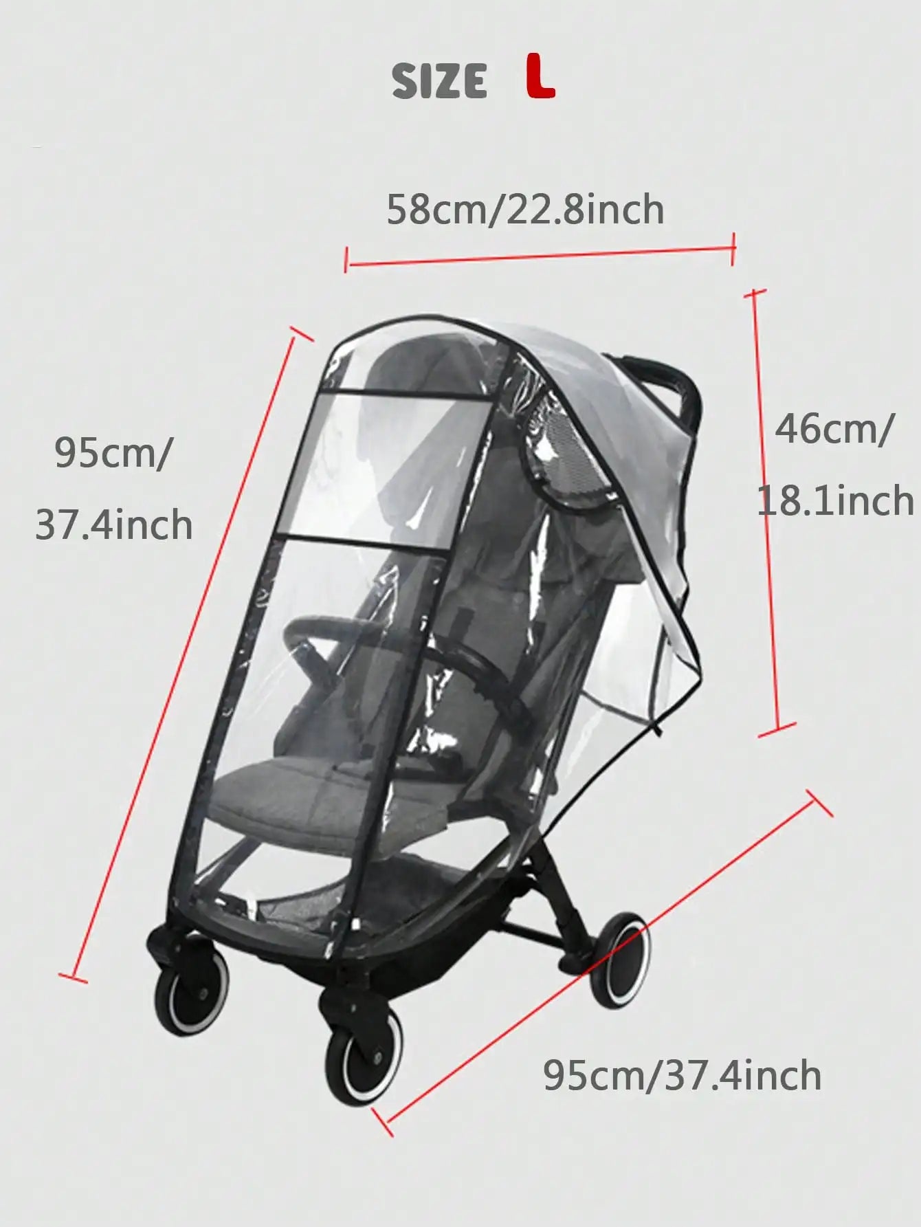 Waterproof Baby Stroller Rain Cover – Transparent Windproof EVA Shield for All Seasons