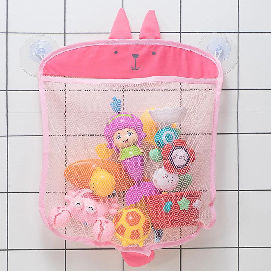 Baby Bath Toy Storage Net – Mesh Organiser with Cartoon Animal Design for Bathrooms