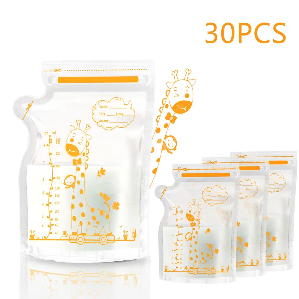250ml BPA-Free Breast Milk Storage Bags – Leakproof Freezer Pouches for Safe Baby Feeding