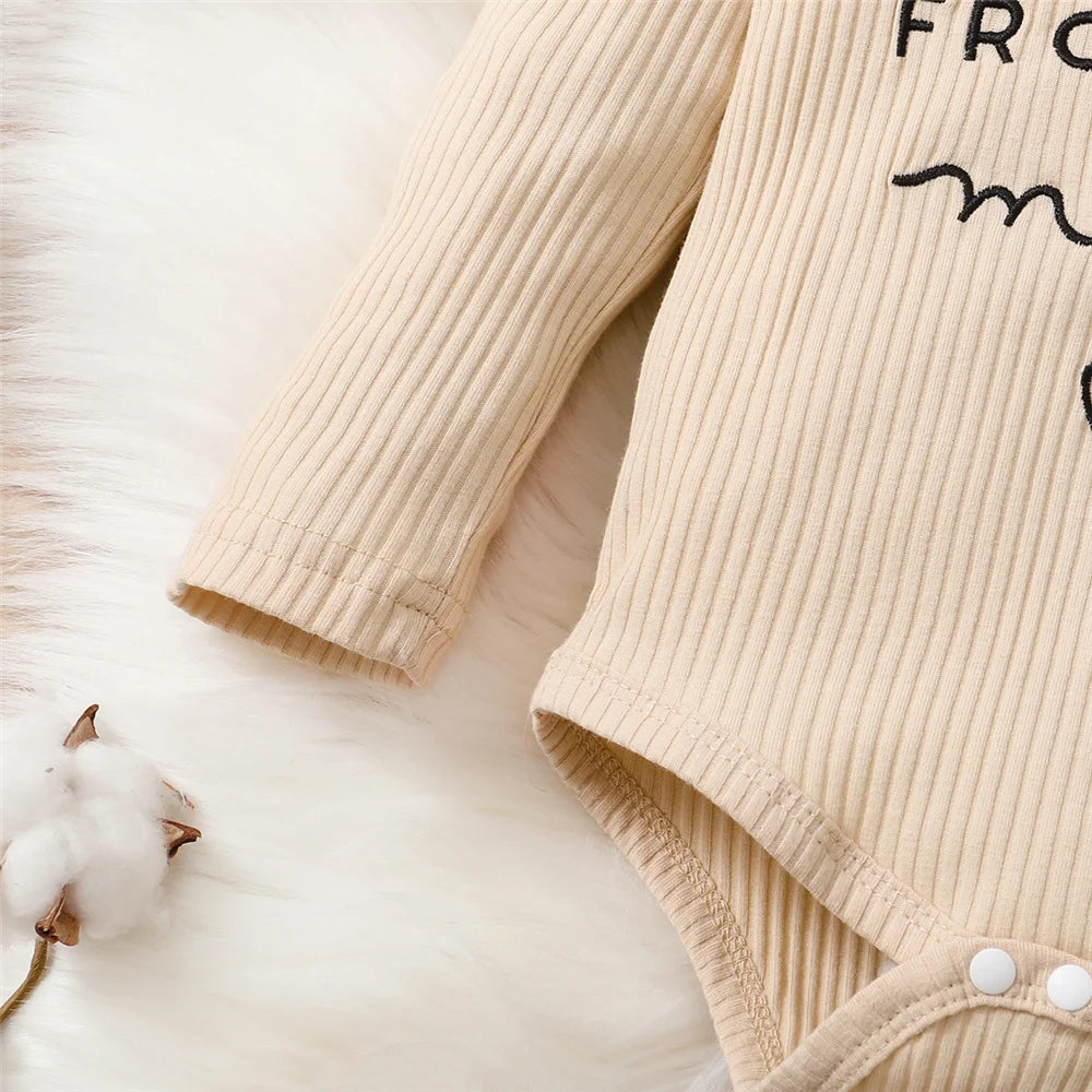 3PCS Baby Girl Autumn Outfit with Bodysuit, Leopard Pants and Headband 0–18 Months