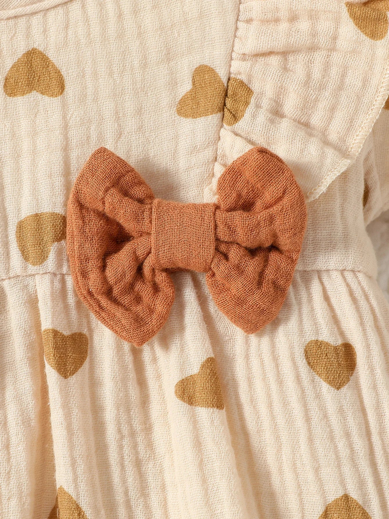 Summer Heart Print Jumpsuit with Bow & Headband – Baby Girl's Streetwear for 0–9M