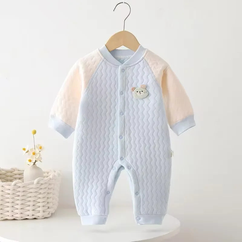 Newborn Cotton Baby Bodysuit – Long Sleeve Climbing Romper for Boys & Girls