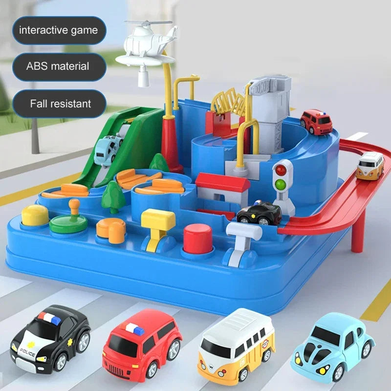 Track Car Adventure Game Toy – Interactive Rail Racing Educational Set for Kids 2–12Y