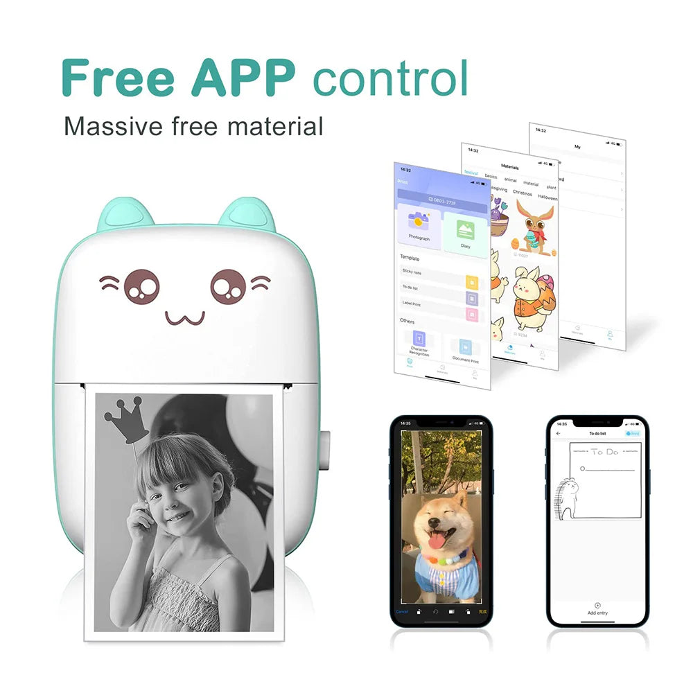 Portable Mini Bluetooth Printer – Thermal Pocket Printer for Photos, Notes & Labels