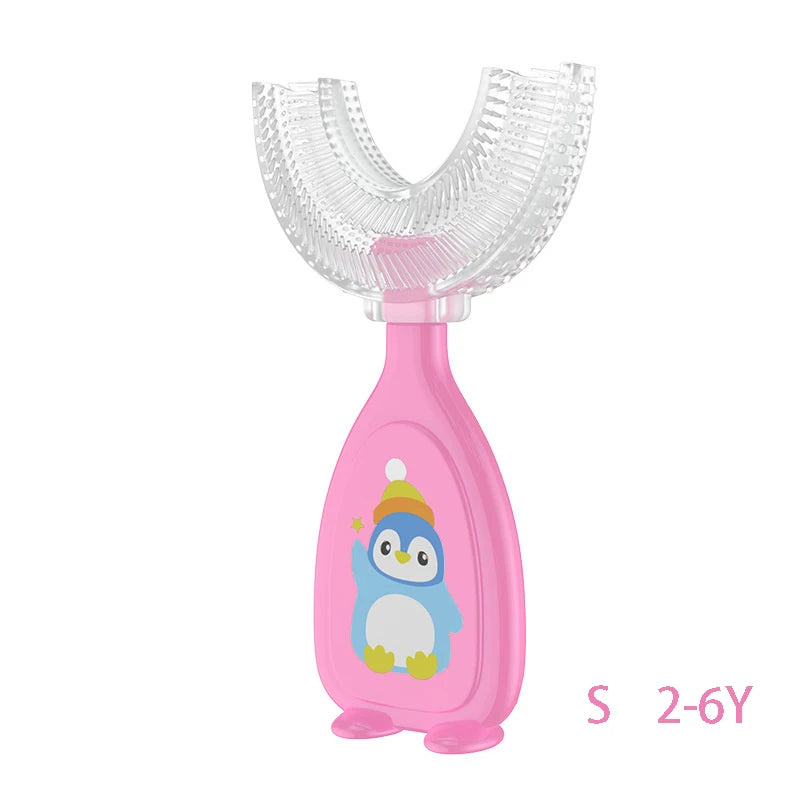 360° U-Shaped Baby Toothbrush – Soft Silicone Oral Care for Infants & Toddlers