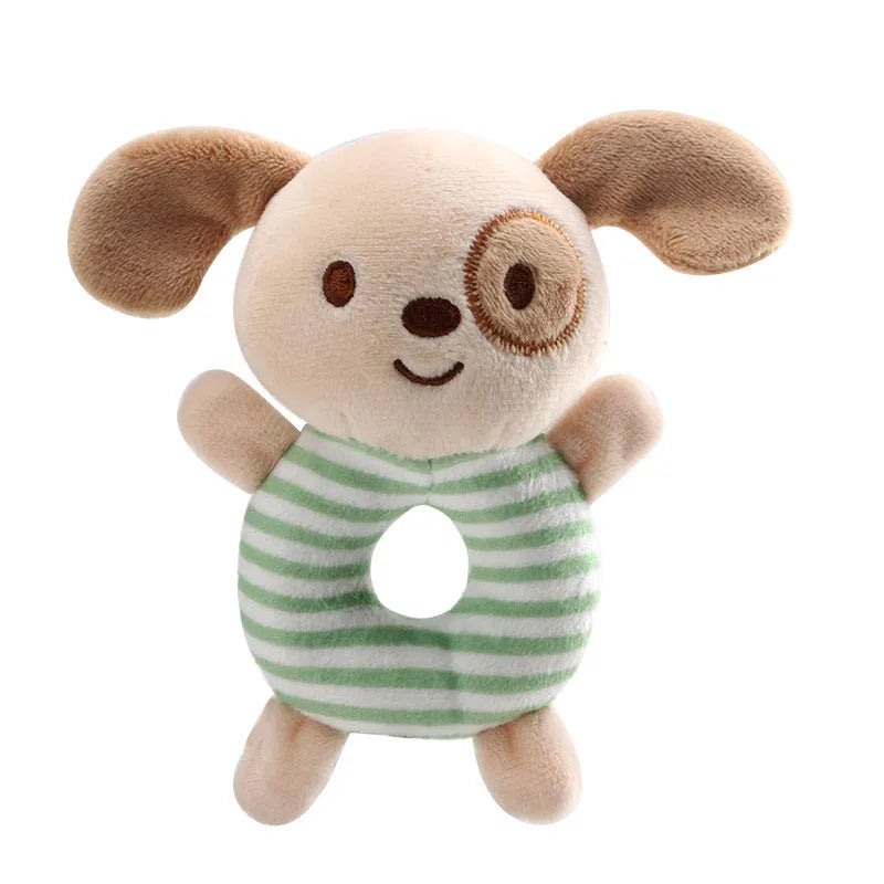 Newborn Plush Animal Rattle – Soft Cartoon Hand Ring Toy