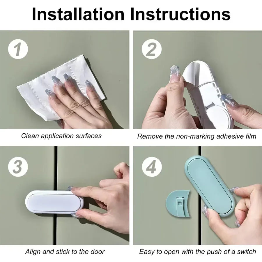 Child Safety Lock – Punch-Free Cabinet & Drawer Lock for Baby Protection (1/3/5pcs)