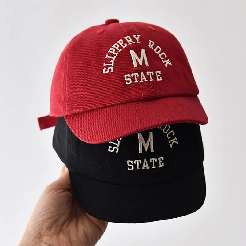 Embroidered Korean Baby Baseball Cap – Adjustable Cotton Summer Hat for 5M–3Y