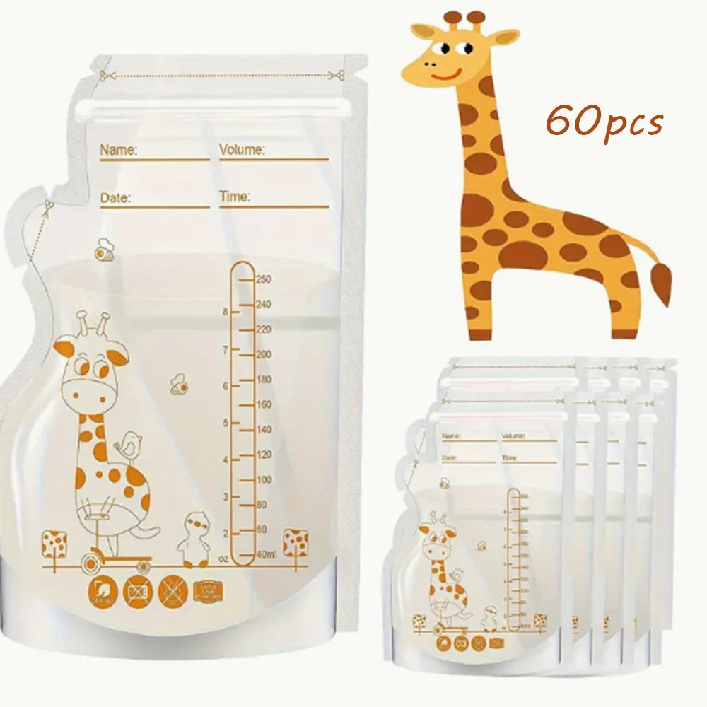 250ml BPA-Free Breast Milk Storage Bags – Leakproof Freezer Pouches for Safe Baby Feeding