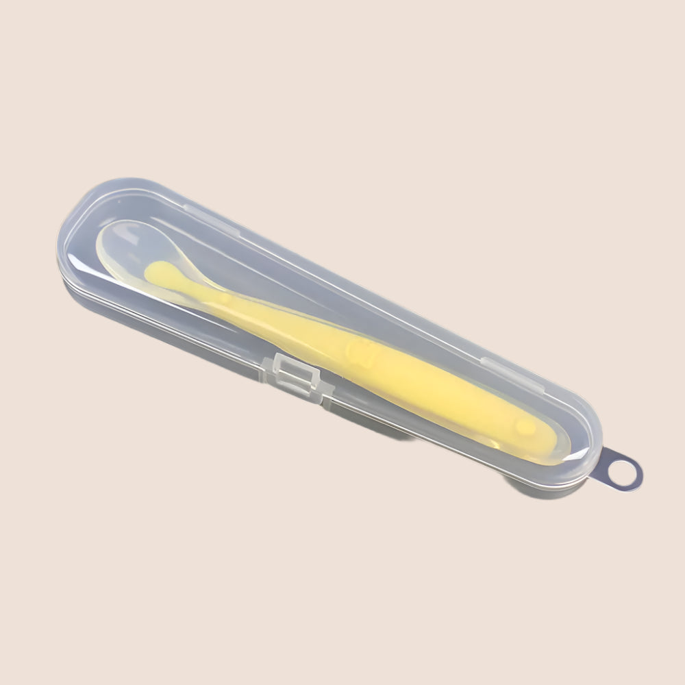 Baby Silicone Feeding Spoon – Soft Training Tableware with Storage Box