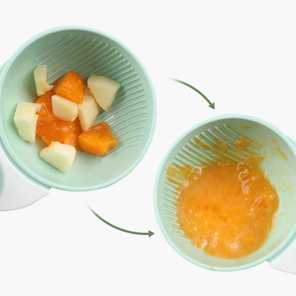 Baby Food Grinding Bowl Set – Manual Fruit & Veggie Supplementary Food Tool for Toddlers
