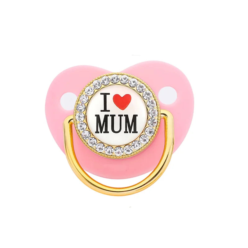 Baby Pacifier – BPA-Free Silicone Dummy with I Love Mum/Dad Design