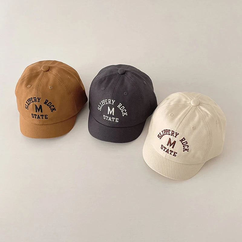 Embroidered Korean Baby Baseball Cap – Adjustable Cotton Summer Hat for 5M–3Y