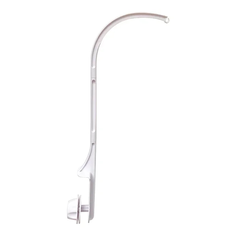360° Rotating Baby Crib Mobile Holder – White Plastic Music Box Arm for Newborn Bed Bells