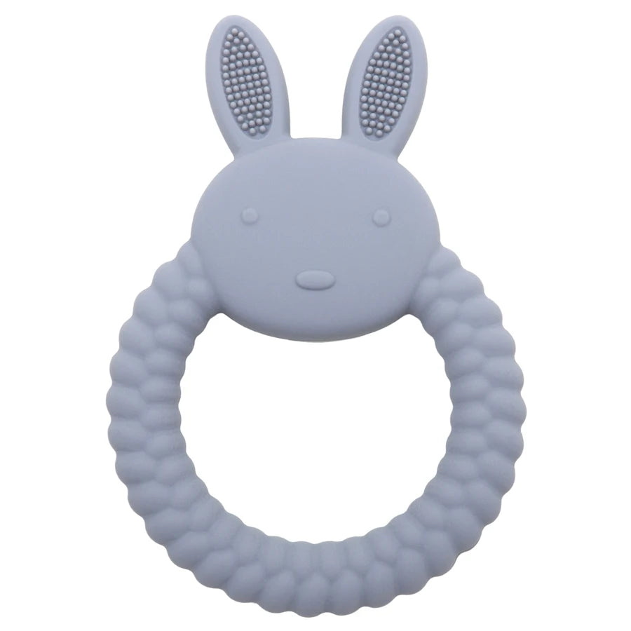 Silicone Rabbit Baby Teether – BPA-Free Cartoon Teething Toy for Infants