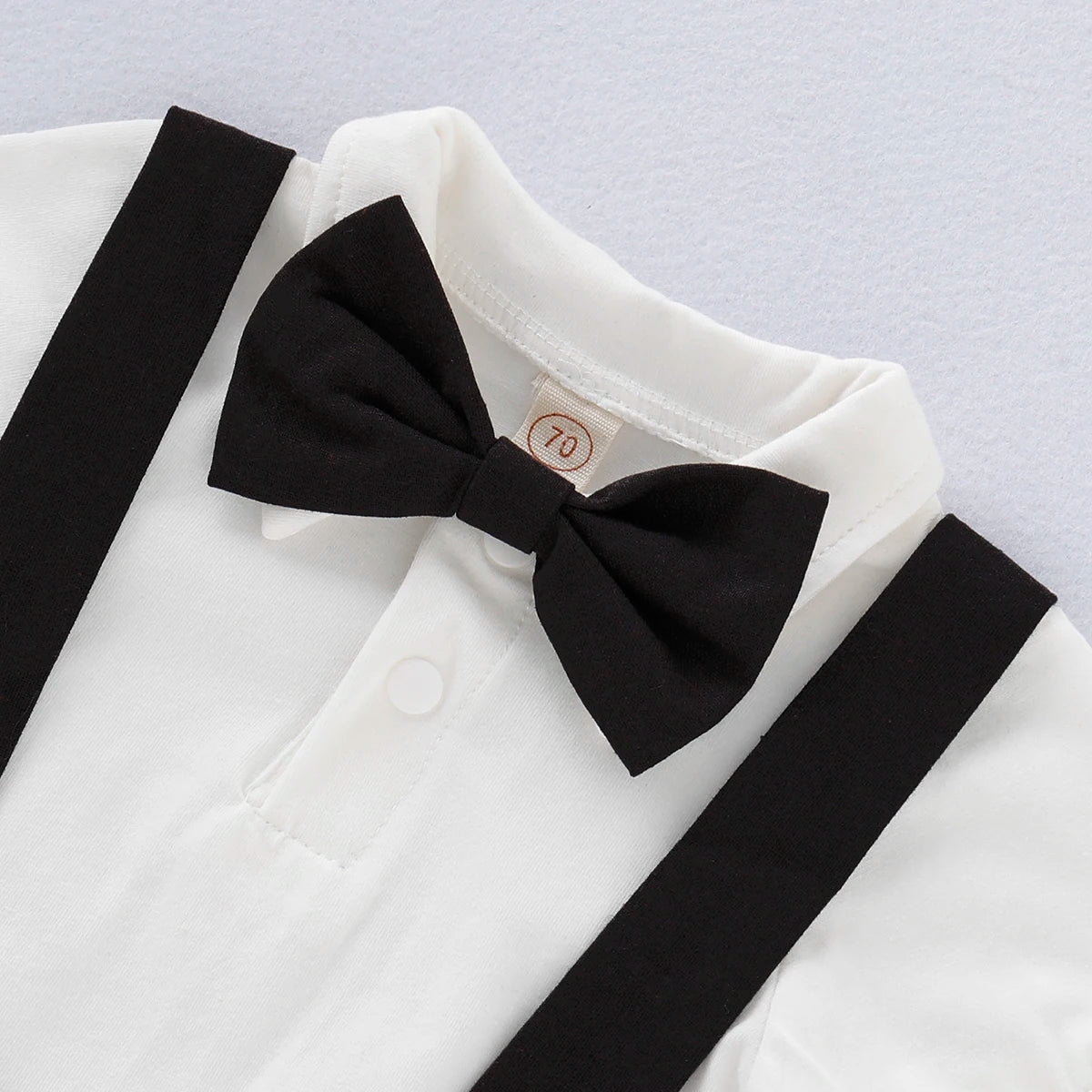 Mini Gentleman Baby Boy Outfit – Summer Formal Shirt & Shorts Set with Bowtie (0–1Y)