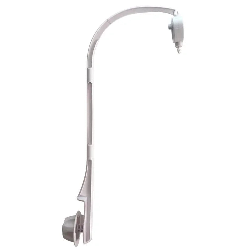 360° Rotating Baby Crib Mobile Holder – White Plastic Music Box Arm for Newborn Bed Bells