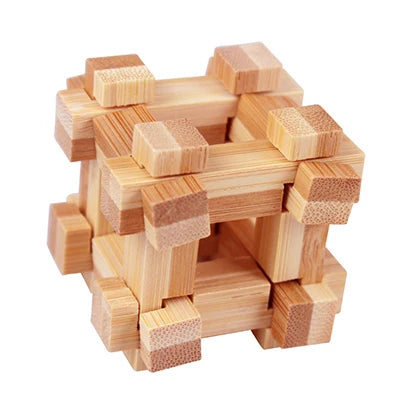 Wooden Kong Ming Lock Lu Ban Puzzle Toy for Kids & Adults – Brain Teaser 3D Montessori Game