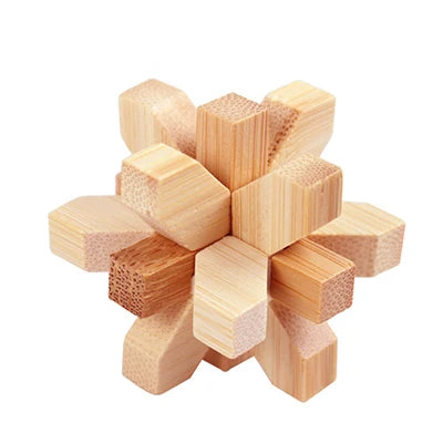 Wooden Kong Ming Lock Lu Ban Puzzle Toy for Kids & Adults – Brain Teaser 3D Montessori Game