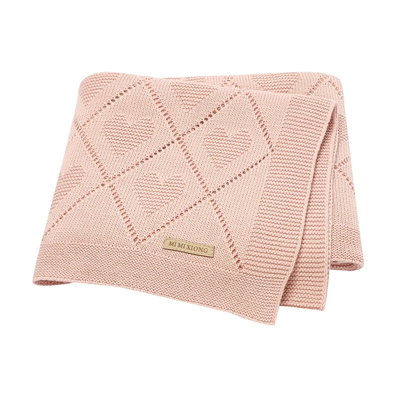 Baby Cotton Knit Blanket – Soft Swaddle Wrap for Stroller & Nursery, 90x70cm