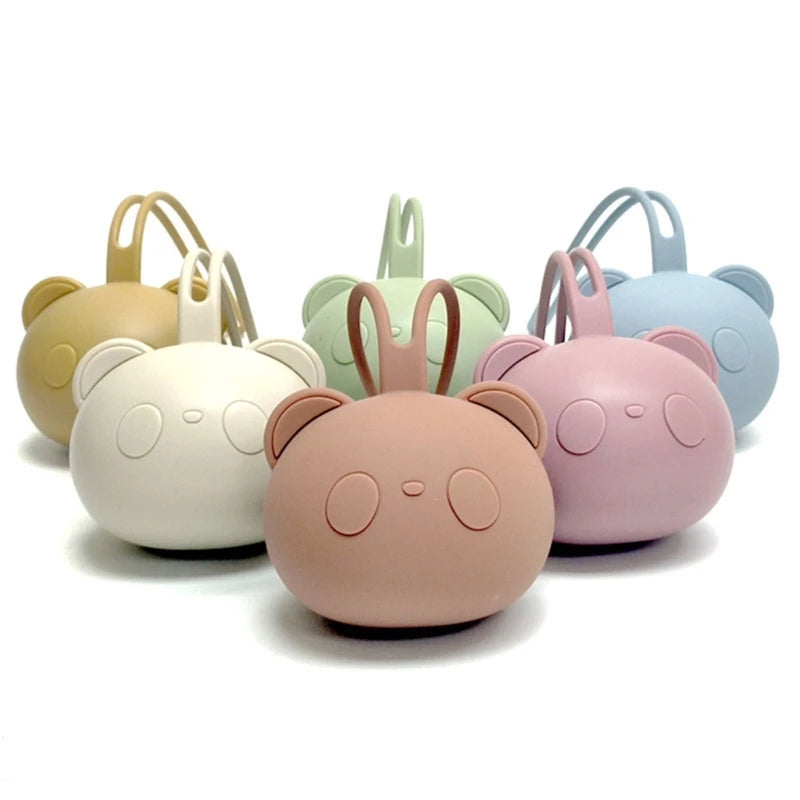 Bear Shaped Silicone Pacifier Case – Dustproof Soother Storage Bag for Babies and Toddlers