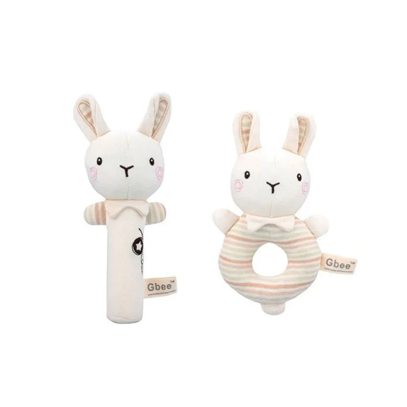 Organic Cotton Baby Hand Rattle – Soft Soothing Toy for Infant Sensory Development