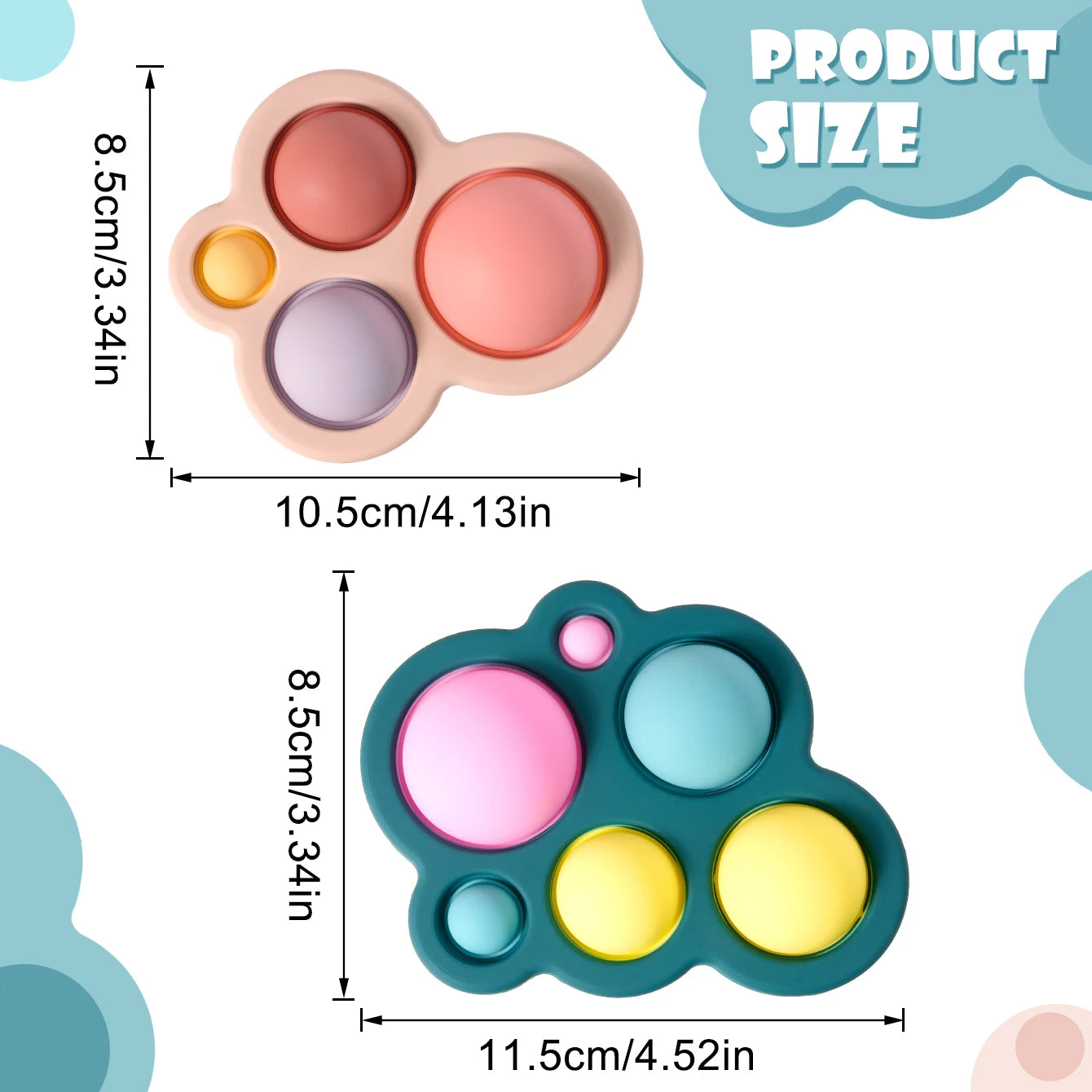 Baby Silicone Press Toy – Colourful Sensory Teether & Fidget Toy for Infants and Toddlers