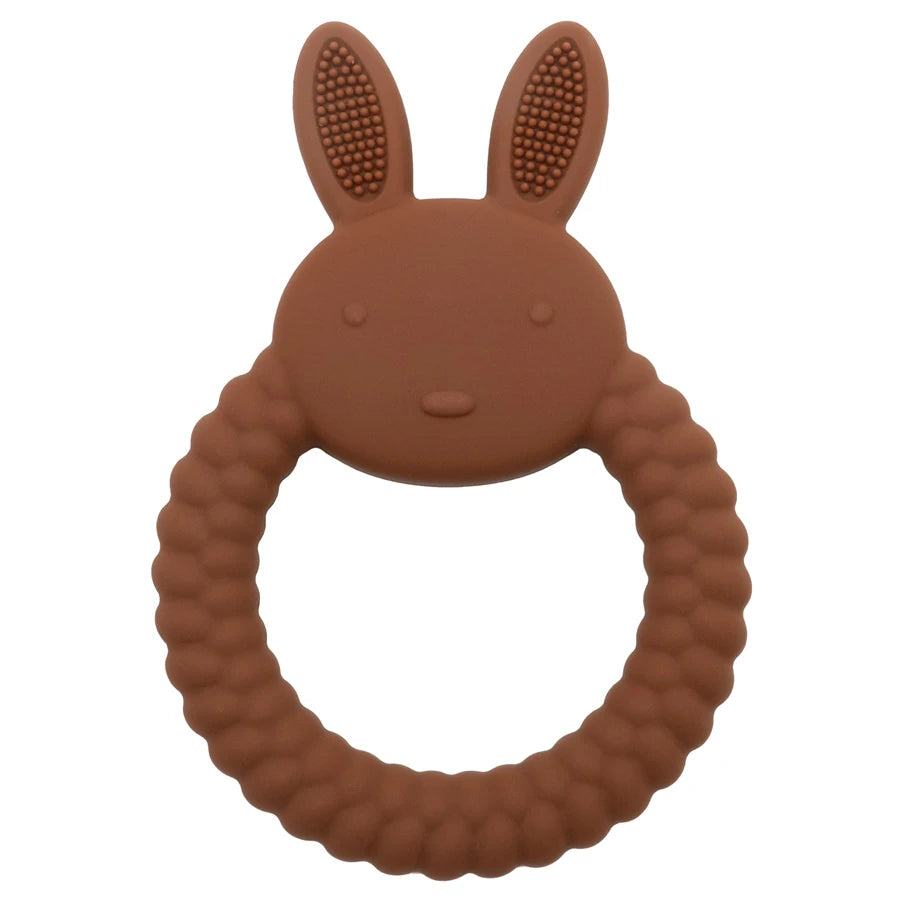 Silicone Rabbit Baby Teether – BPA-Free Cartoon Teething Toy for Infants