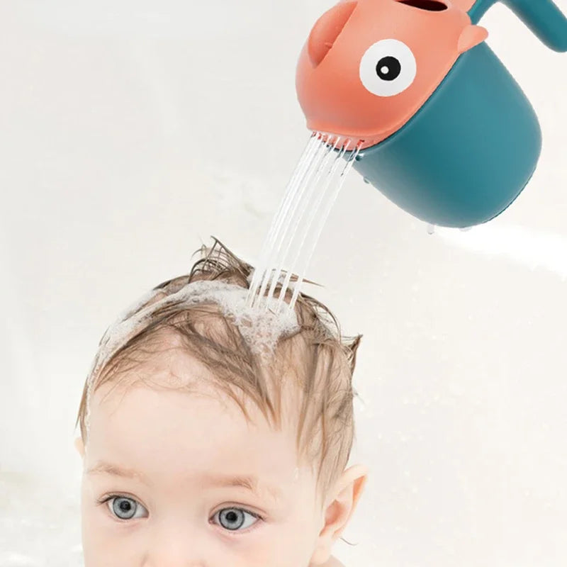 Cartoon Shark Baby Bath Rinse Cup – Fun Shower Head Washing Toy for 0–6 Years