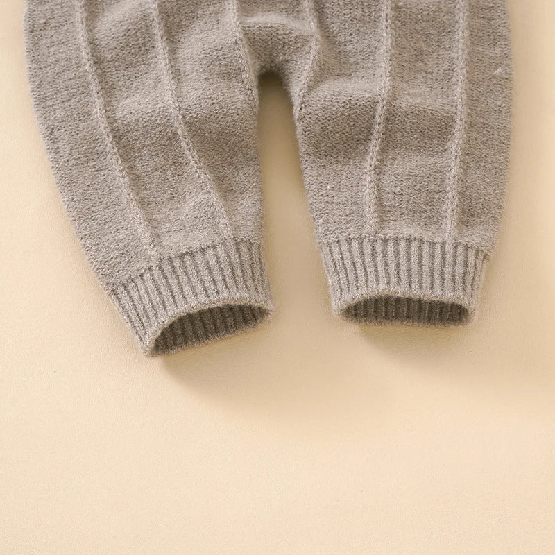 Knitted Baby Romper & Hat Set – Sleeveless Winter Jumpsuit for Boys & Girls