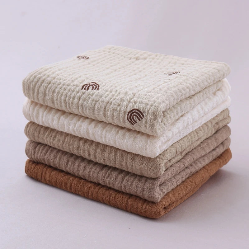 5PCS Soft Cotton Baby Washcloths Set – Absorbent Face Towels for Daily Baby Care