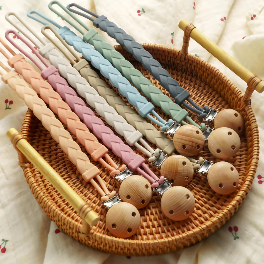 BPA-Free Silicone Baby Pacifier Clip & Teether Chain – Portable Nipple Holder Gift for Newborns